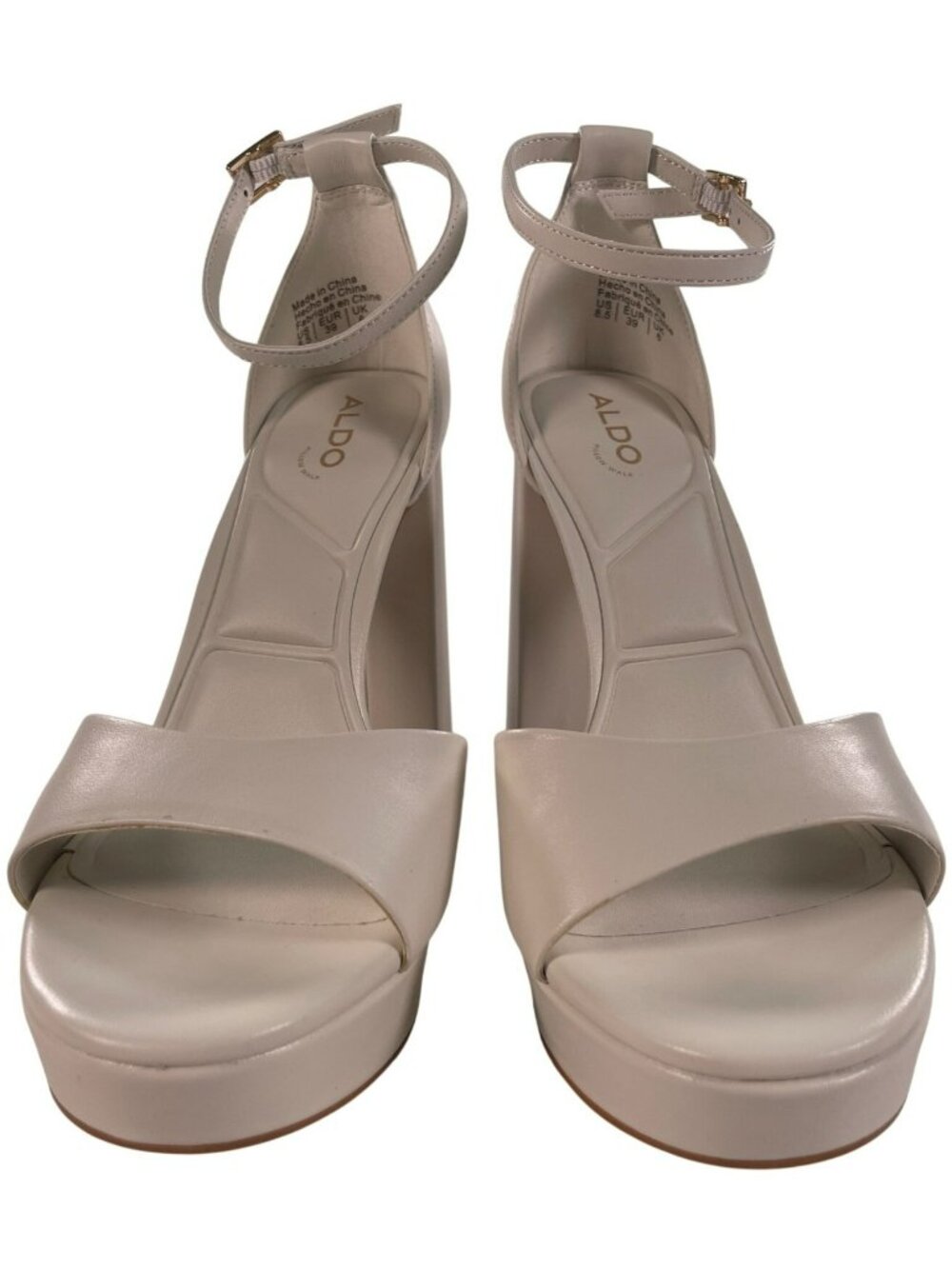 Aldo Anaegyn 2.0 White Block Heel Platform Sandals Women's Size 8.5 MSRP$130 NEW - Picture 5 of 11
